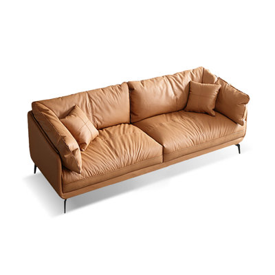 Causeuse-coussin standard en cuir véritable brun