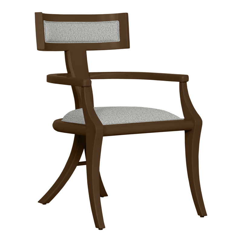 Thom Filicia Home 35" Wing Back Arm Chair, Tarbee Dove, Havana