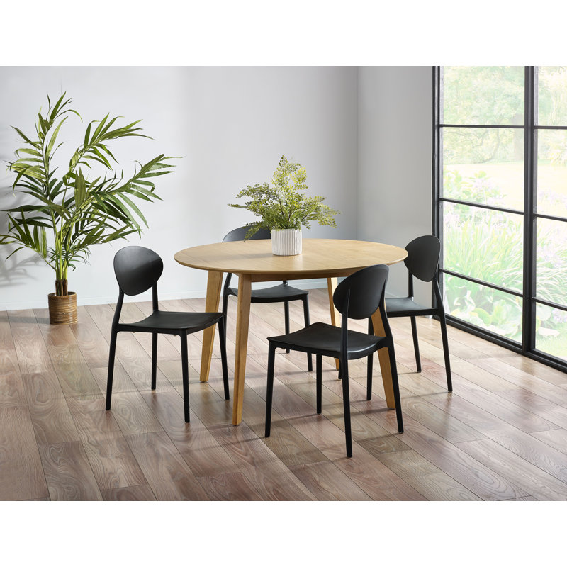 Charmain 4 - Person Dining Set, Black