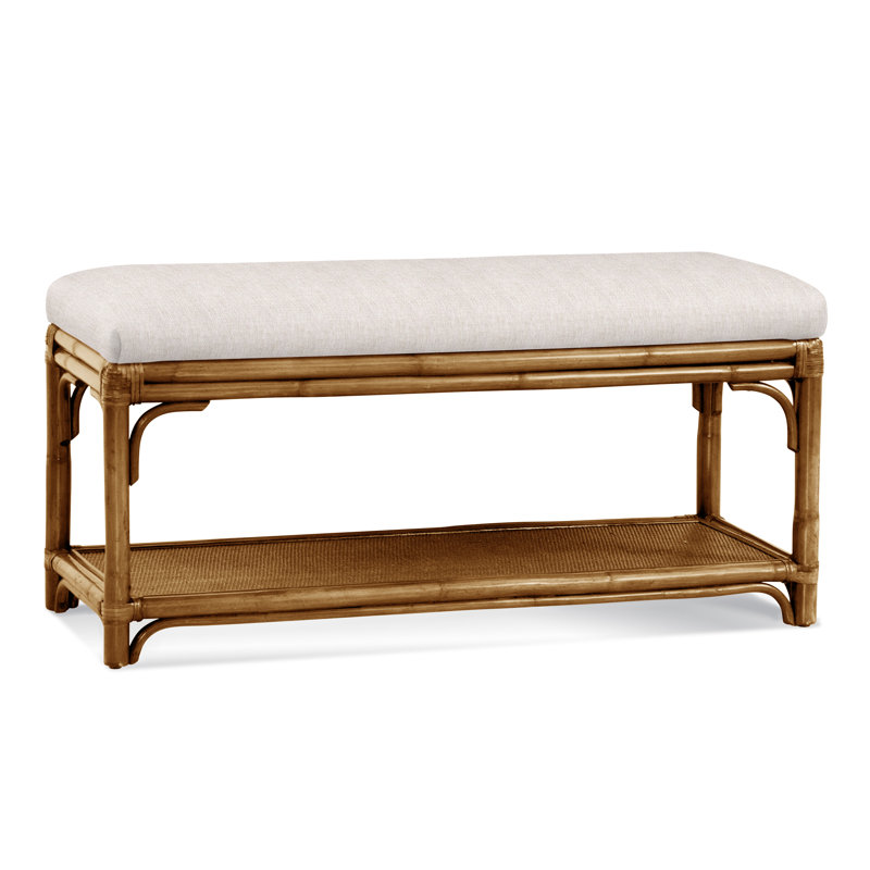Banc de rangement en osier Summer Retreat, Miel, Performance blanc sucre; 0863-91