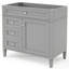 Armoire de rangement 36 po pour salle de bain de style moderne avec 2 tiroirs et un tiroir basculant. Cadre en bois massif. Solide. Gris. Tablette réglable H 33 po x l 18 po, espace fonctionnel. Poignée texturée. Facile à-732239046
