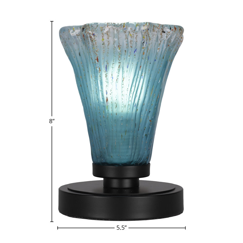 Whitmire Accent Lamp Shown In Matte Black Finish With Glass, Teal