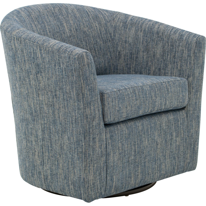 Fauteuil demi-tonneau pivotant de 31 po Bozank, 100% polyester bleu marine Hapden