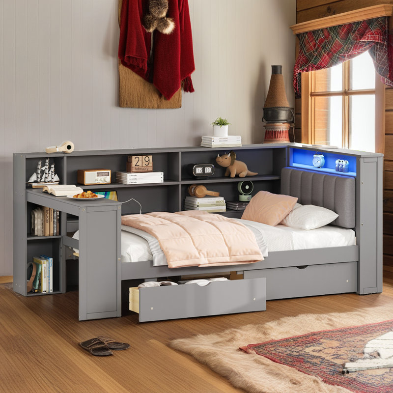 Lit plateforme Smart Smart, Gris