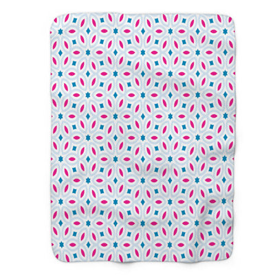 Motif bleu - couverture sherpa de qualité supérieure 1 pièce