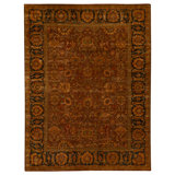 Hand Knotted Wool Oriental Area Rug in Red And Blue