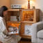 Vitrines en bois massif et verre Burlywood