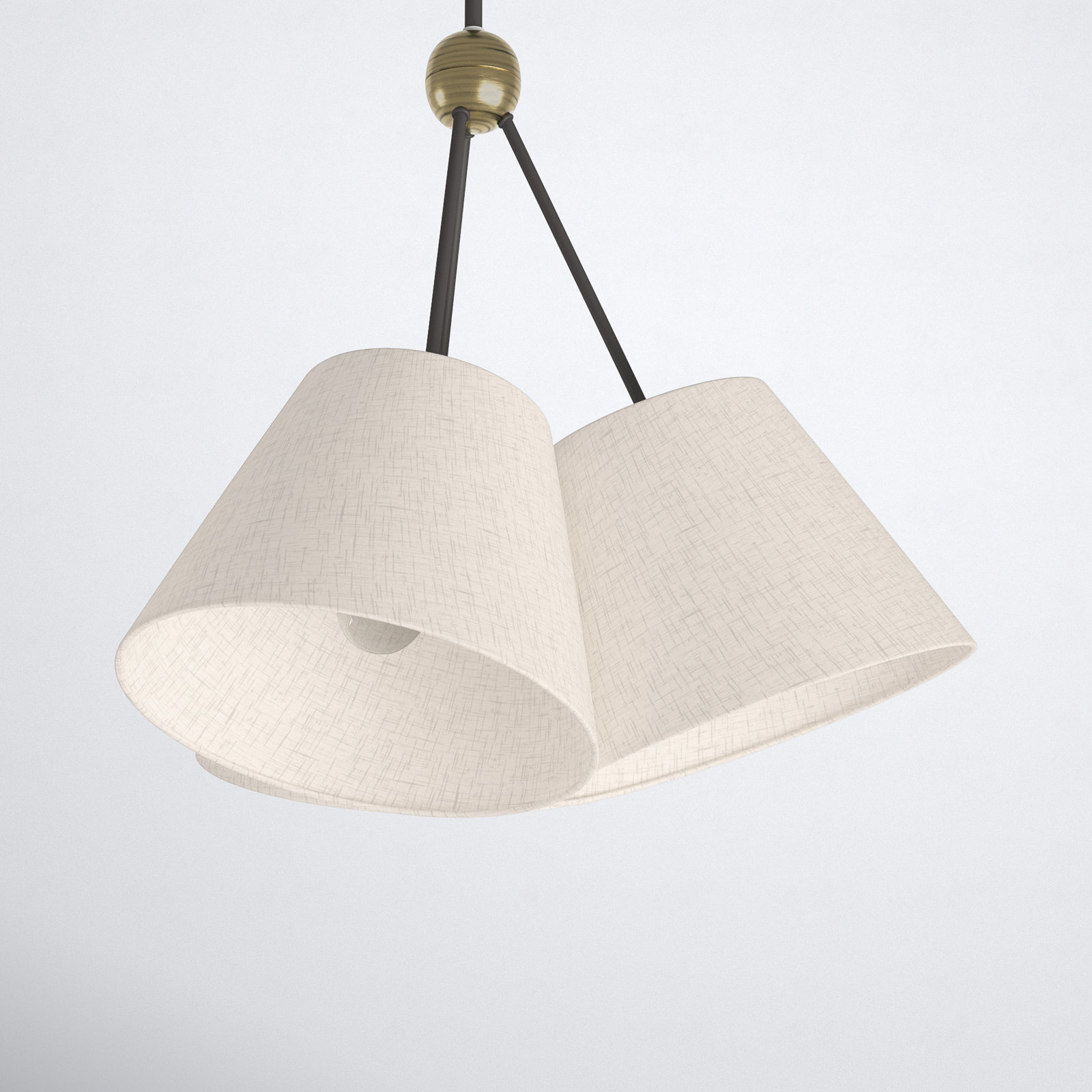 Grove 3 - Light Steel Dimmable Cone Chandelier, Oatmeal, Bronze