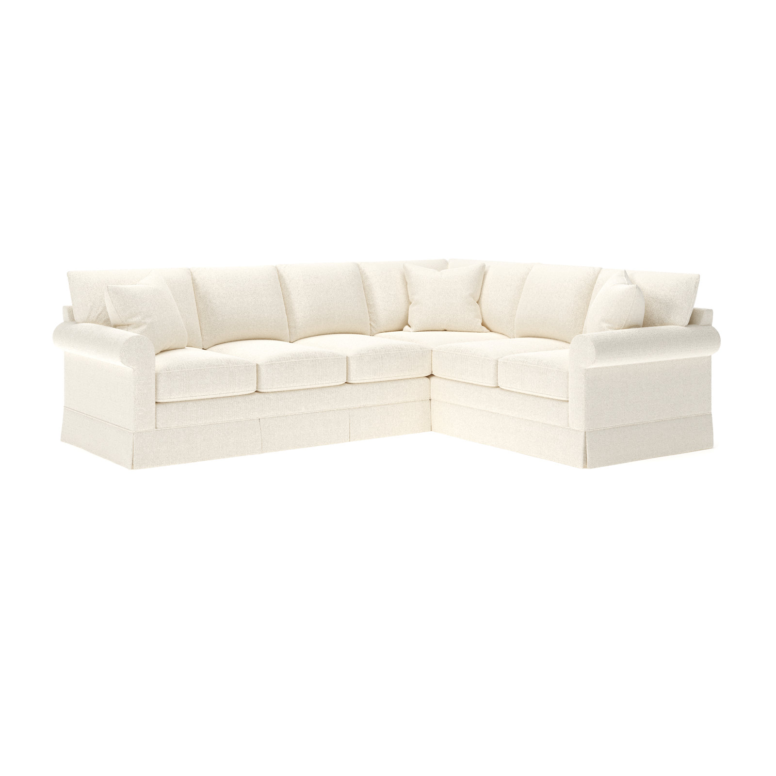 Friedman L-Sectional, Right Hand Facing, Davis Pearl Performance Bouclé