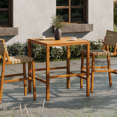 Table de bar d'extérieur en bois d'acacia avec plateau à lattes Malibu
