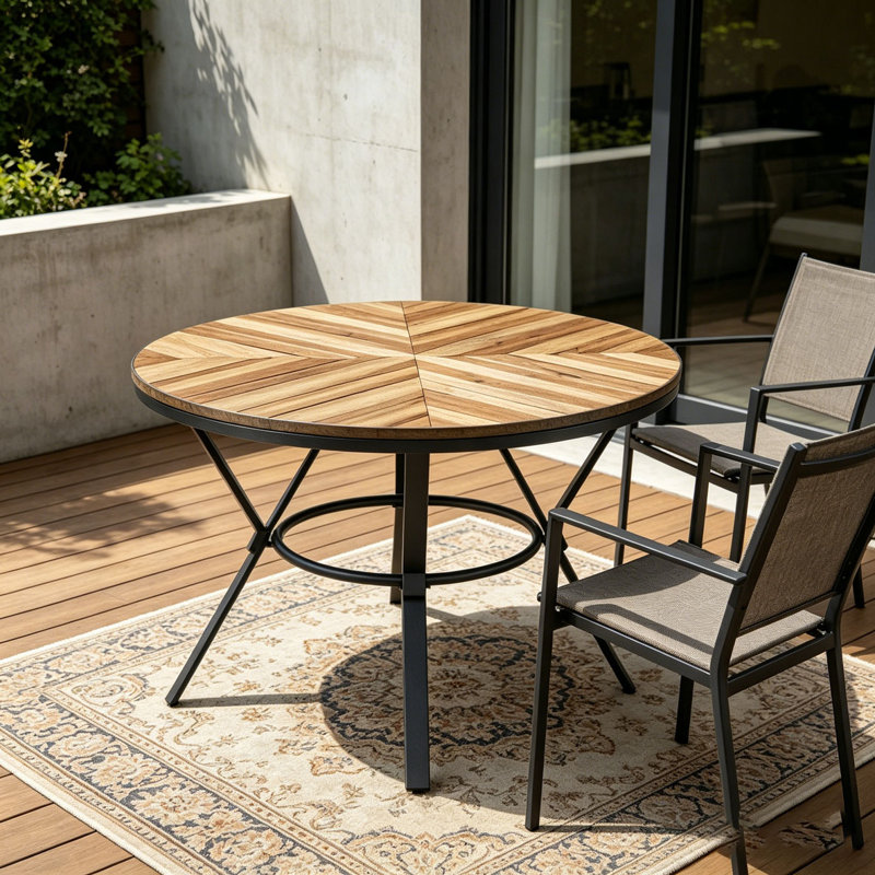 Table de salle à manger d'intérieur avec pieds en métal
