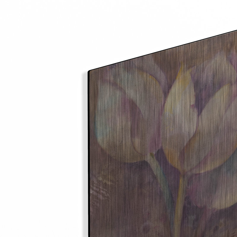 «Moonlit Tulips 1» par Albena Hristova, art mural en métal, 12 po x 16 po, H 16 po x l 12 po