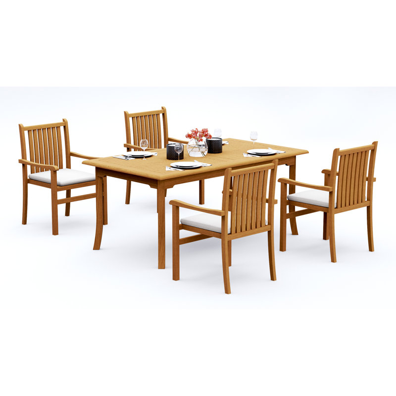 Cahyo Outdoor Teak Dining Set, 4