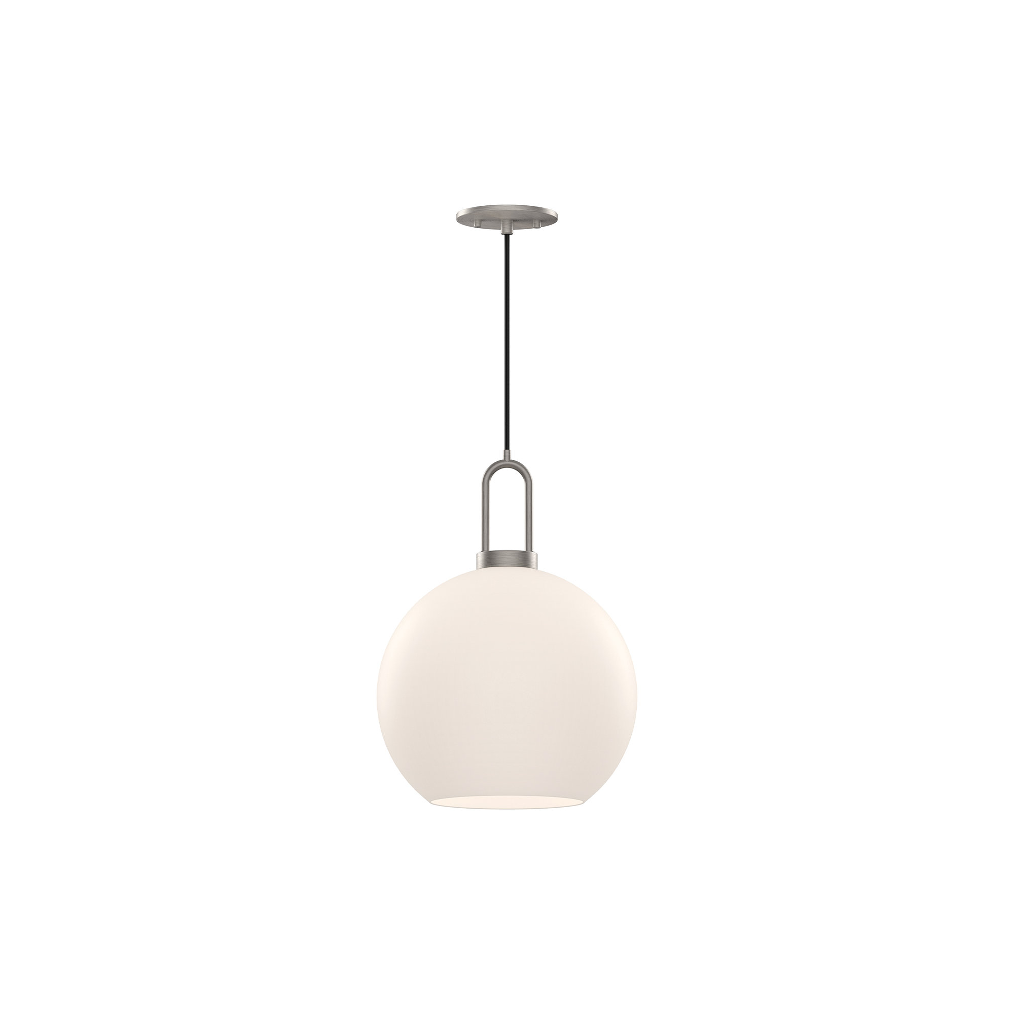Shiloh Single Light Glass Pendant, 14.375"H x 9.875"W x 9.88" D, Brushed Nickel, Opal