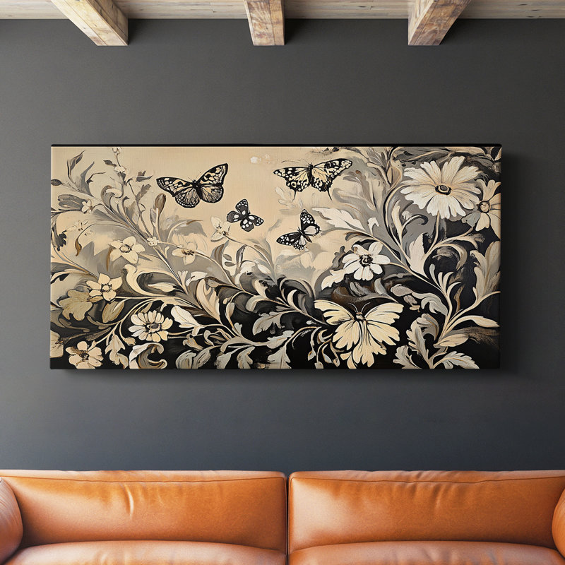 Série botanique-Cxxv- Toile tendue avec châssis - Prêt à être accroché, H 16 po x l 32 po