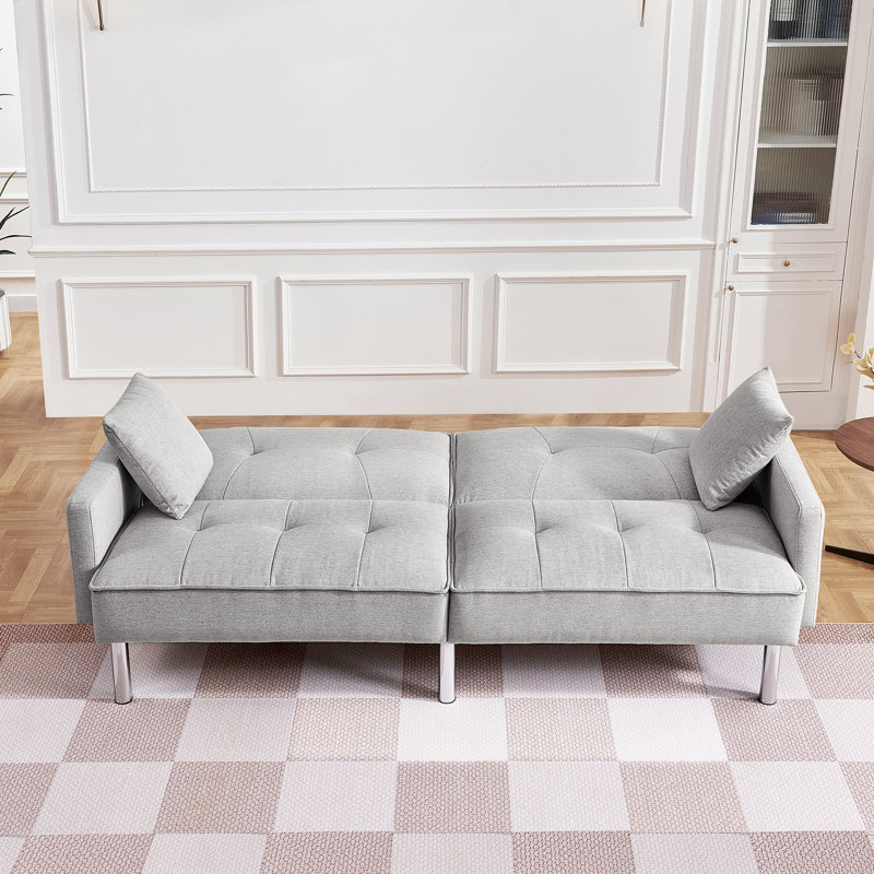 Canapé-lit inclinable rembourré Degmo, Polyester 100 % gris foncé
