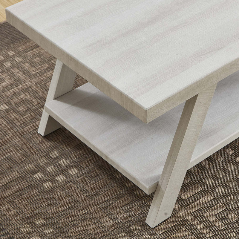 Table de bout avec rangement Angeleca, H 22 po x l 23,5 po x P 14 po, Duplicata blanc 2