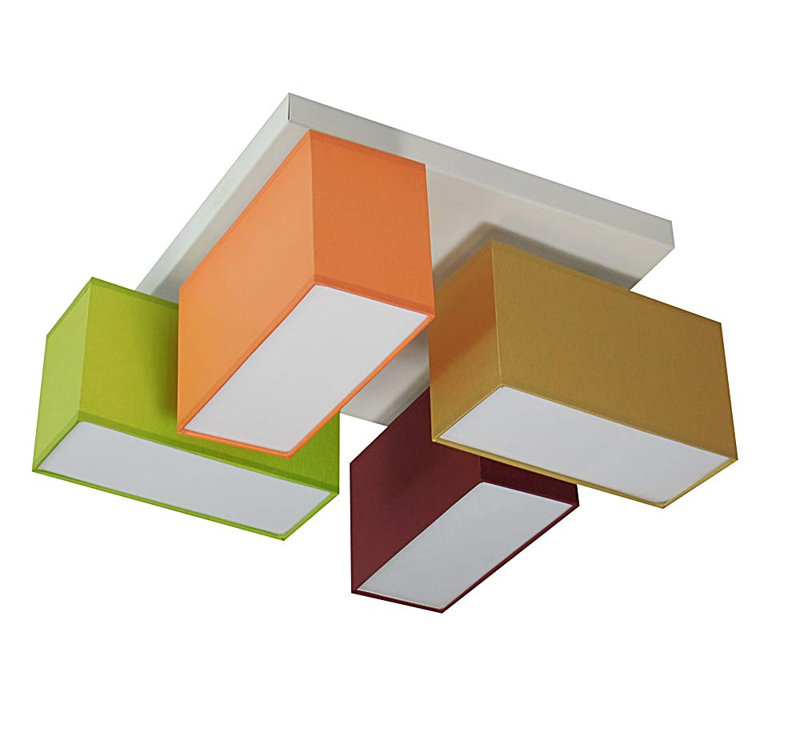 Pastore Semi Flush Mount, Yellow, orange and green