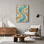 Tableau sur toile « Vagues en vitrail turquoise et beige »-122423121