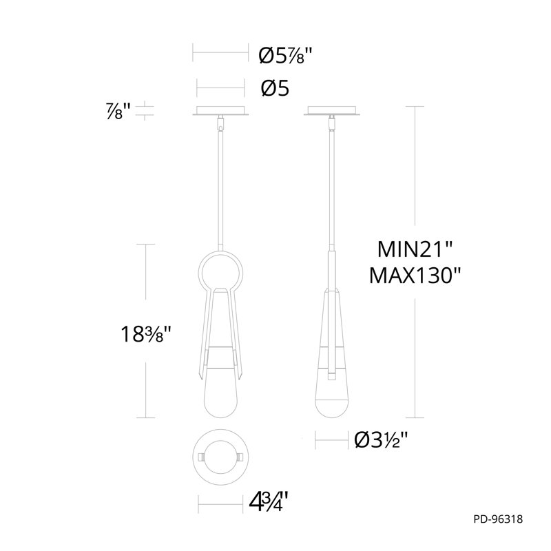Ezra 1 - Light Black LED Single Pendant