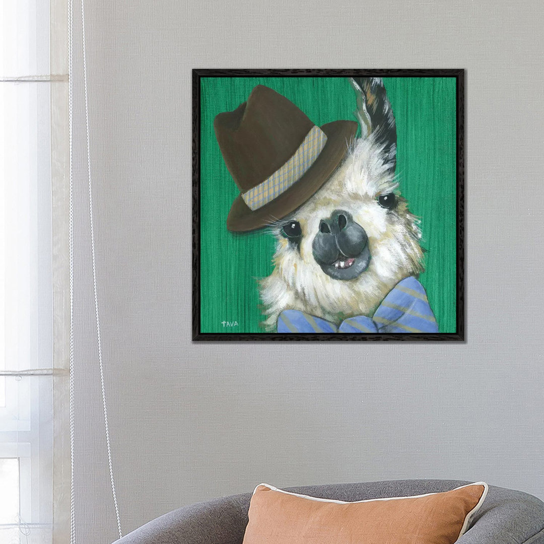 Llama Gentleman von Tava Studios - Galerie-verpackte Leinwand Giclée auf Leinwand