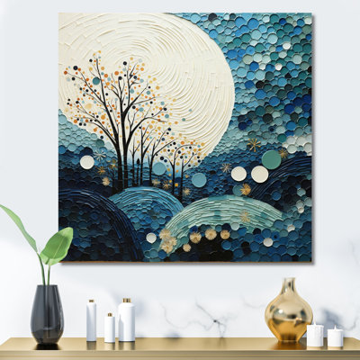 Teal White Mid Century Minimalist Rain II - Abstract Collages Canvas Print