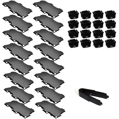 Zen / 2 demi-facettes - ensemble de 16 facettes - noir