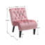 Chaise tendance en velours rose pour la maison - Chaise d'appoint sans accoudoirs rembourrée d'éponge, chambre et salon idéaux-783285324