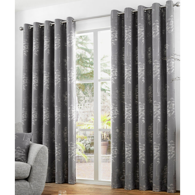 Elmwood Room Darkening Curtain Pair, Width 229 x Drop 183 cm, Graphite