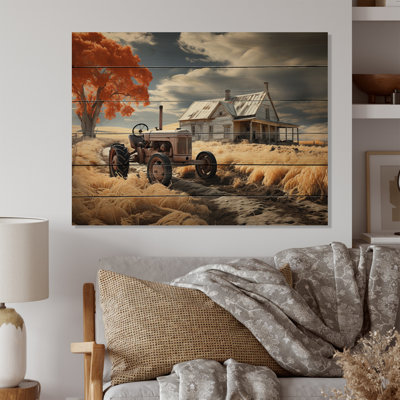 «Farmhouse Tractor», impression sur bois