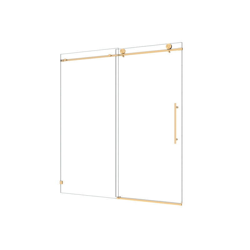 Frameless One Fixed And One Shifted Shower Door,70Mm 304 Stainless Steel Large Pulleys With Adjustable Soft Closing Function,With Nano Easy Cleaning,Stick Explosion-Proof Menbrance