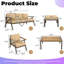 Ensemble de meubles de patio 6 pièces avec canapé en acier, fauteuils, repose-pieds et table en bois d'acacia-129193896
