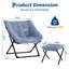 Comfy Foldable Lounge Chair, Oversized Saucer Chair with Plush Faux Fur, Sturdy Metal Frame, Accent Chair for Bedroom Living Room Dorm,Reading Chairs for Adults, Kids-2095018323