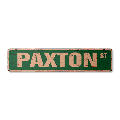 Paxton Street Sign Aluminum 4" X 18"