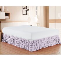  Purple Lavender Bed Skirt with Split Corners King Size