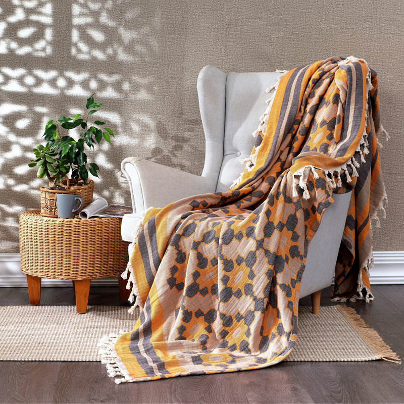 Marylou Throw Blanket, Orange, W270 x L245cm