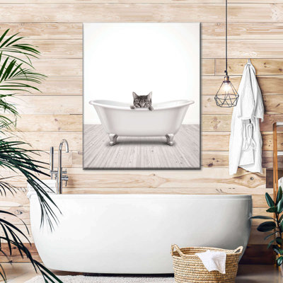 Baignoire animal timide