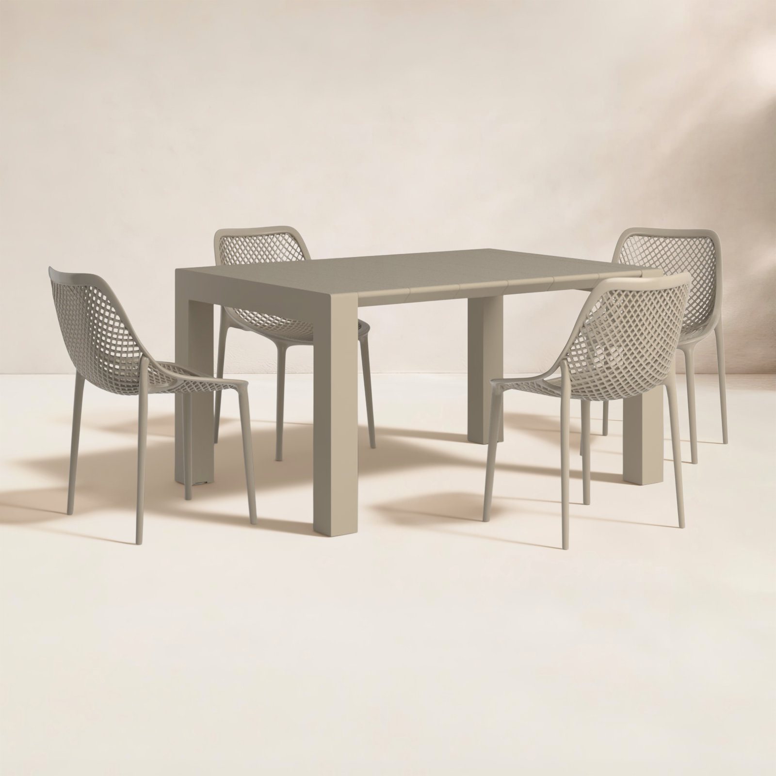 Asherton Square 4 - Person 39" Long Dining Set, Taupe