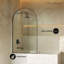 Porte de baignoire fixe encadrée 34 x 58 en verre trempé transparent de 10 mm (3/8 po) avec cadre noir mat-109660372