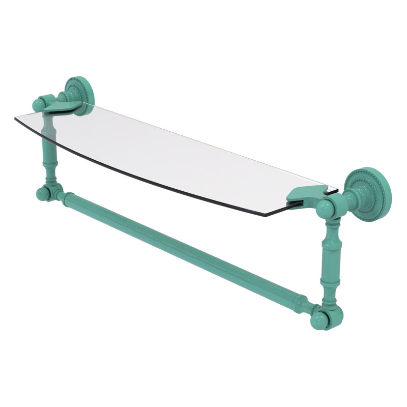 Tablette flottante avec barre à serviettes Dottingham, H 5 po x l 18 po x P 5 po, Vert écume de mer