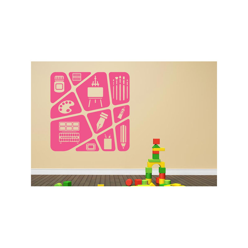 Abstract Wall Decal, Pink