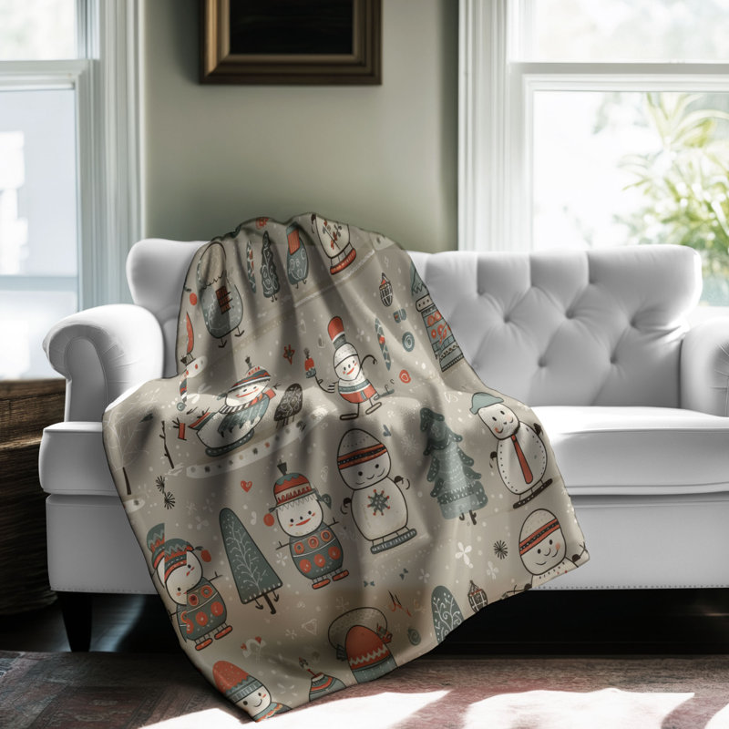 Snowy Time - 1 Piece Premium Blanket, 60" W x 80" L
