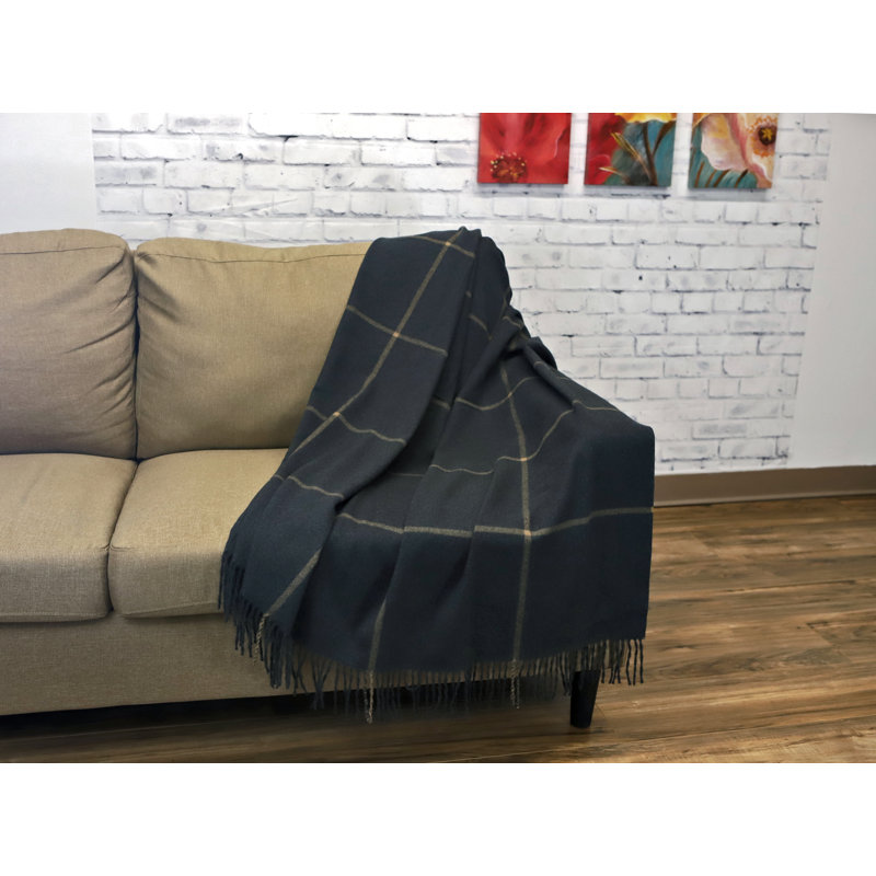Glasgow 50" x 60" Throw, Dark Gray