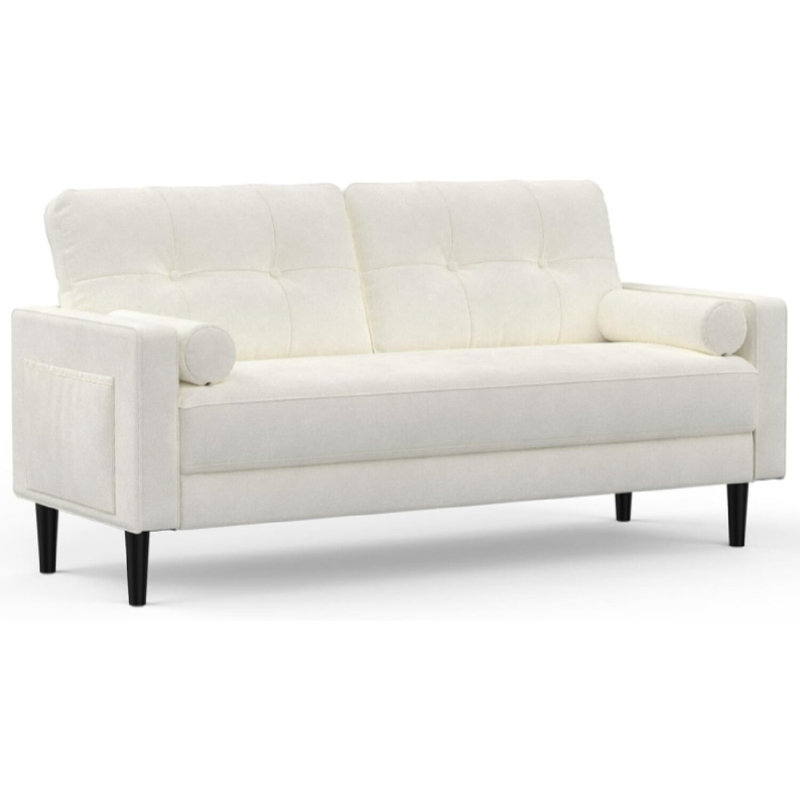 2 Seater Linen Sofa, Beige