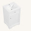Meuble-lavabo de 20 po avec lavabo, armoire de salle de bain avec porte à fermeture douce, support de rangement et tablette réglable, blanc