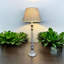 Hand-Finished Pamphile Wooden Table Lamp with Fabric Shade, Country Style Design, Perfect for Bedroom, Side Table Décor