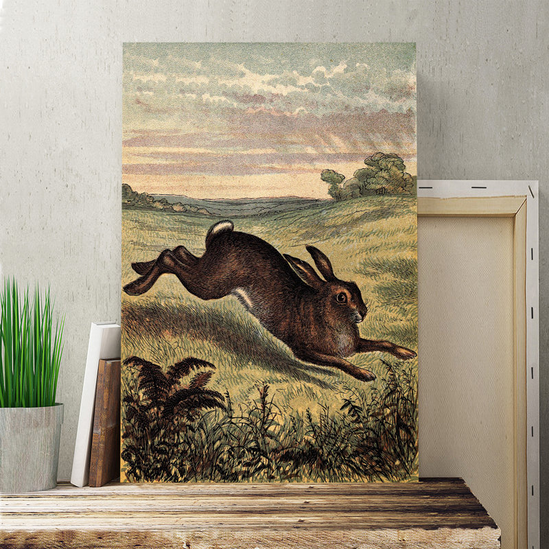 Hare Wrapped Canvas Painting, 60cm H x 40cm W