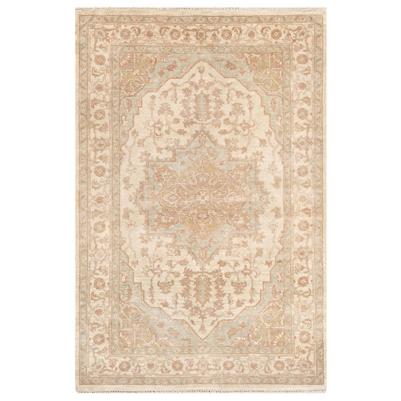 Cornwall Wool Oriental Area Rug in Cream