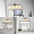4-Light Vanity Wall Sconce, Brushed Nickel Finish With Frosted Glass Shades-1284438661