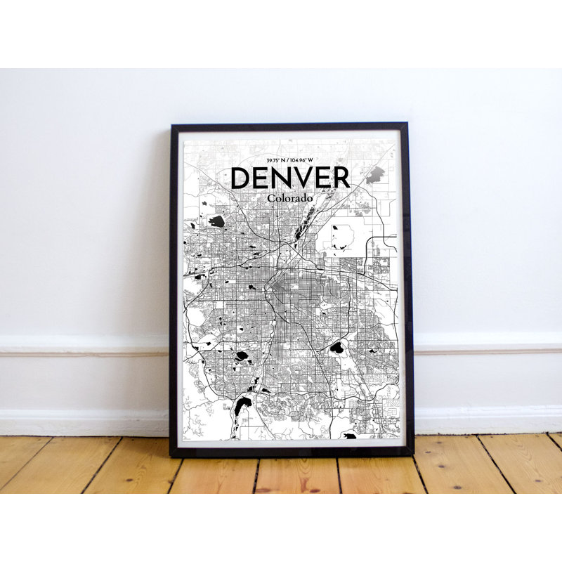 Denver City Map - No Frame Print, 43.2cm H x 27.9cm W x 0.1cm D